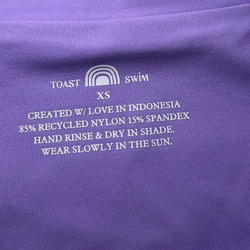 NWT Toast Swim Signature High Waisted Bikini Bottom, Violet Tulip, size XS - Picture 7 of 16